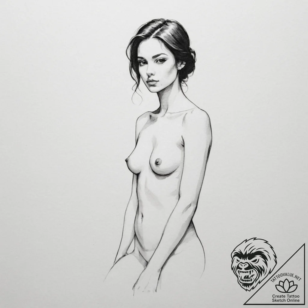 Tattoo sketch a single, dramatic shadow cast... - tattoo sketch (№1755145252_0, 14.08.2025 04:20) — tattoovalue.net