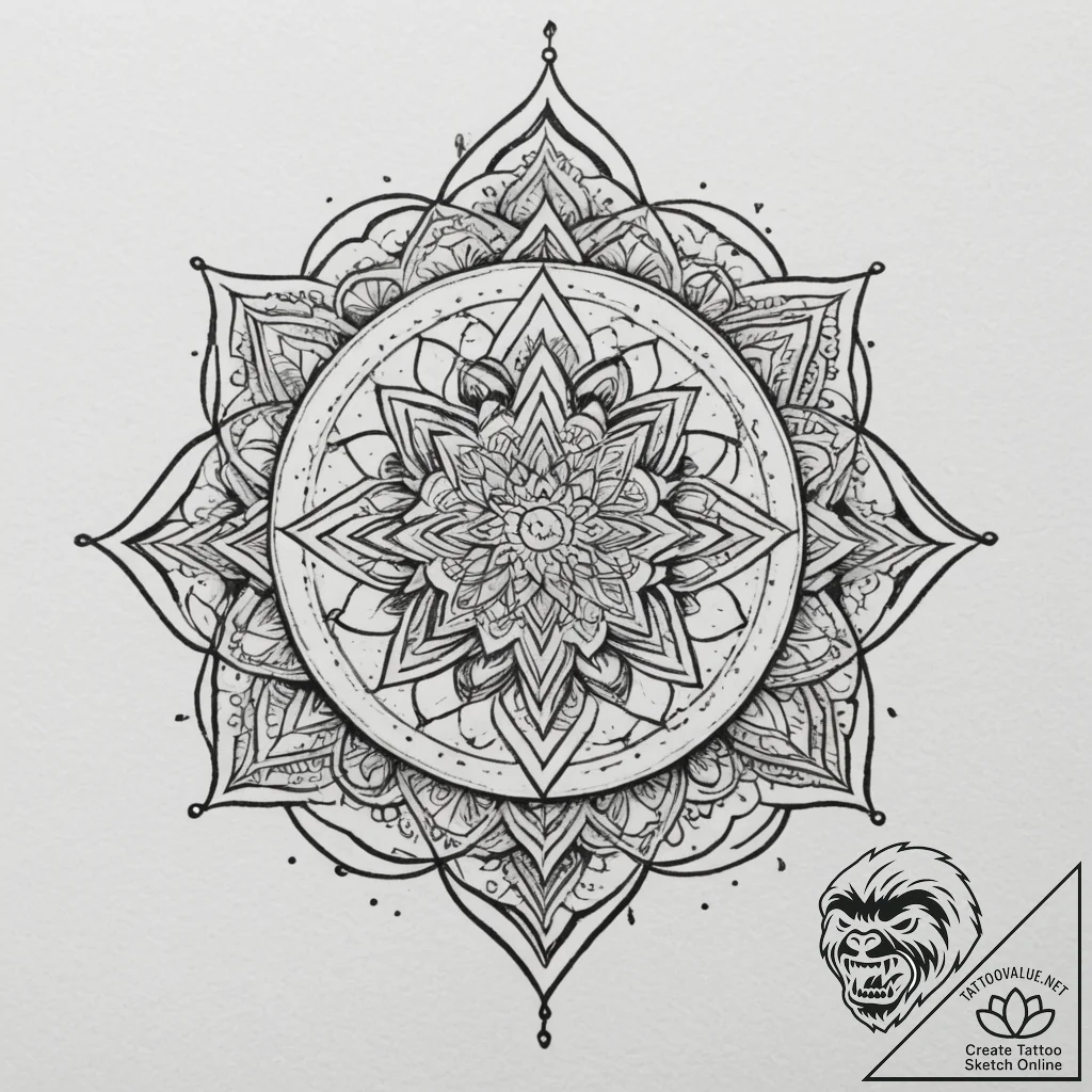 Tattoo sketch a "level up" icon with abstract... - tattoo sketch (№1755145859_0, 14.08.2025 04:30) — tattoovalue.net
