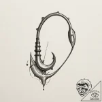 Tattoo design a powerful, simple fishing hook… – tattoo sketch (№1755147663_0, 14.08.2025 05:01) — tattoovalue.net