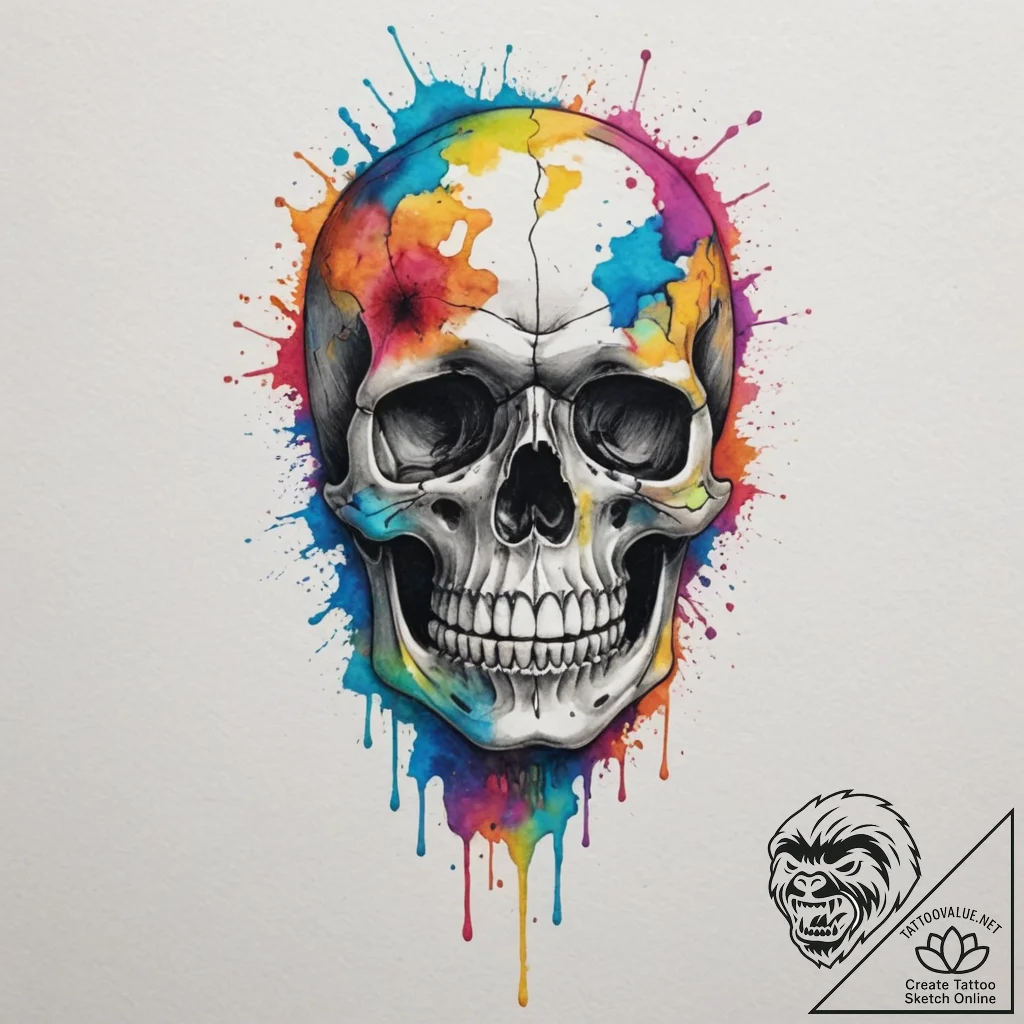 Skeleton, concept art for tattoo, rough sketc... - tattoo sketch (№1755148059_0, 14.08.2025 05:07) — tattoovalue.net
