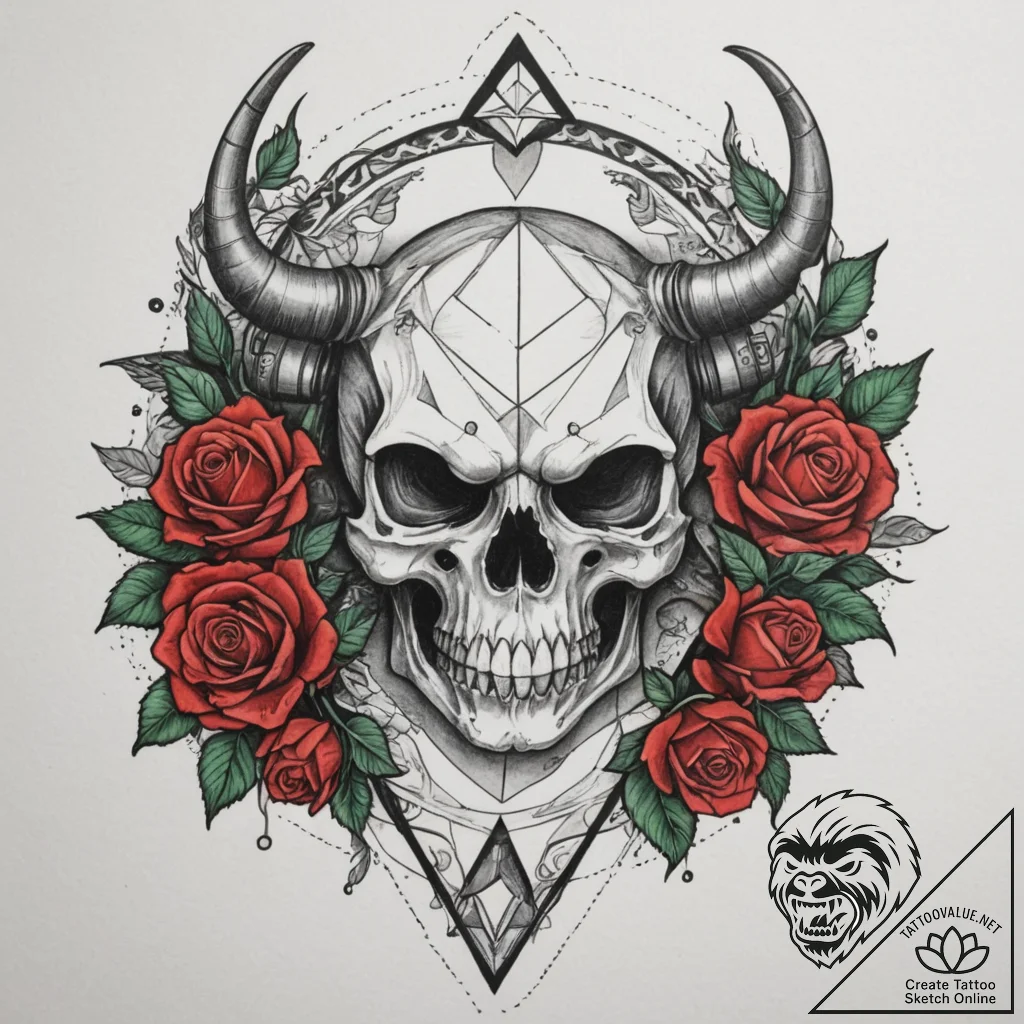 Tattoo design a geometric pattern subtly sugg... - tattoo sketch (№1755149048_0, 14.08.2025 05:24) — tattoovalue.net