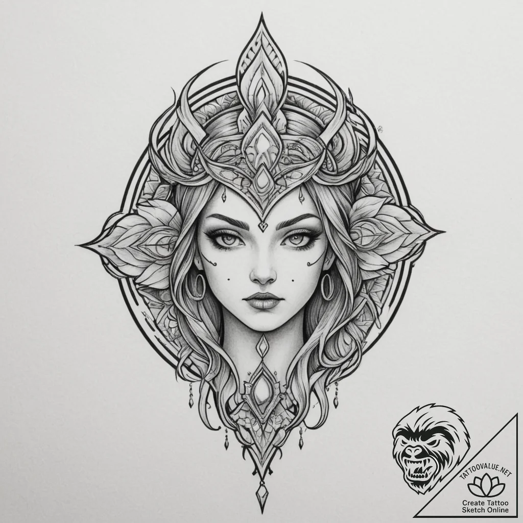 Tattoo sketch a powerful, silent guardian fig... - tattoo sketch (№1755149642_0, 14.08.2025 05:34) — tattoovalue.net