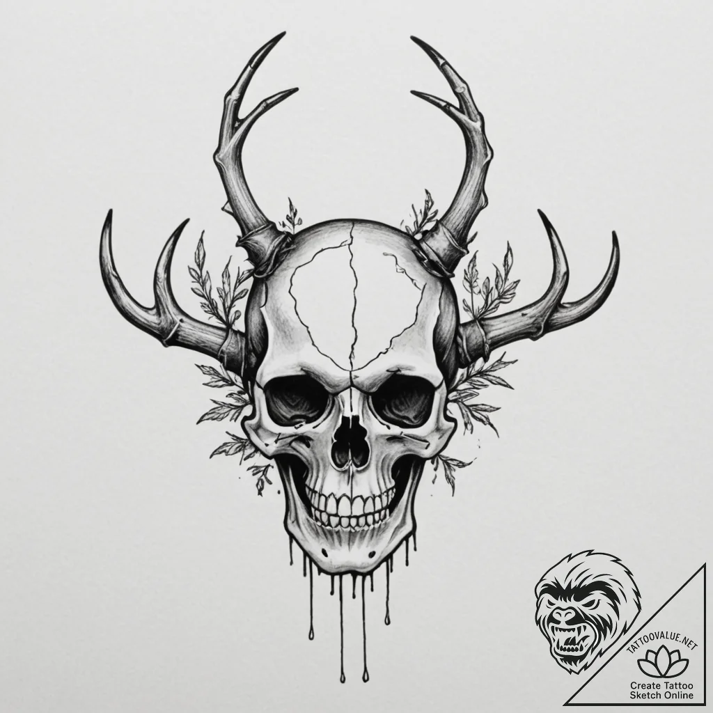 Bones, tattoo drawing outline, on a clean whi... - tattoo sketch (№1755150631_0, 14.08.2025 05:50) — tattoovalue.net