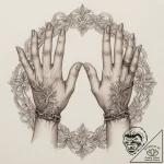 Chained hands breaking free, tattoo line art,… – tattoo sketch (№1755151028_0, 14.08.2025 05:57) — tattoovalue.net