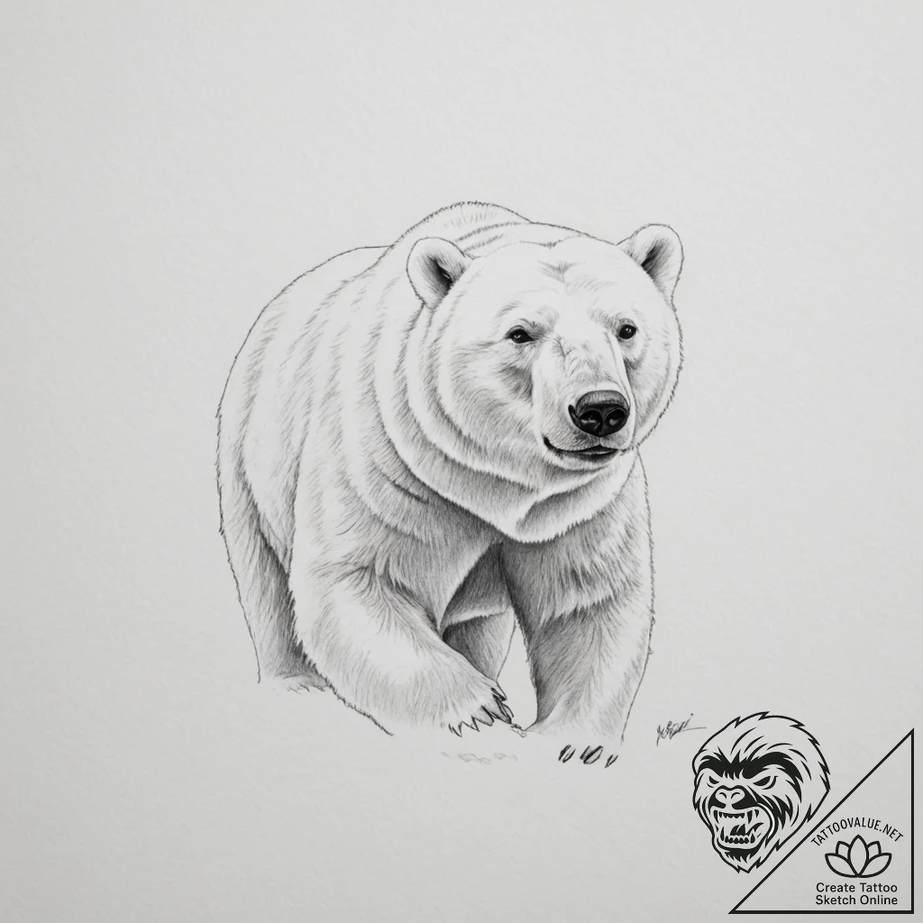 Polar bear - tattoo sketch (№1755151223_0, 14.08.2025 06:00) — tattoovalue.net