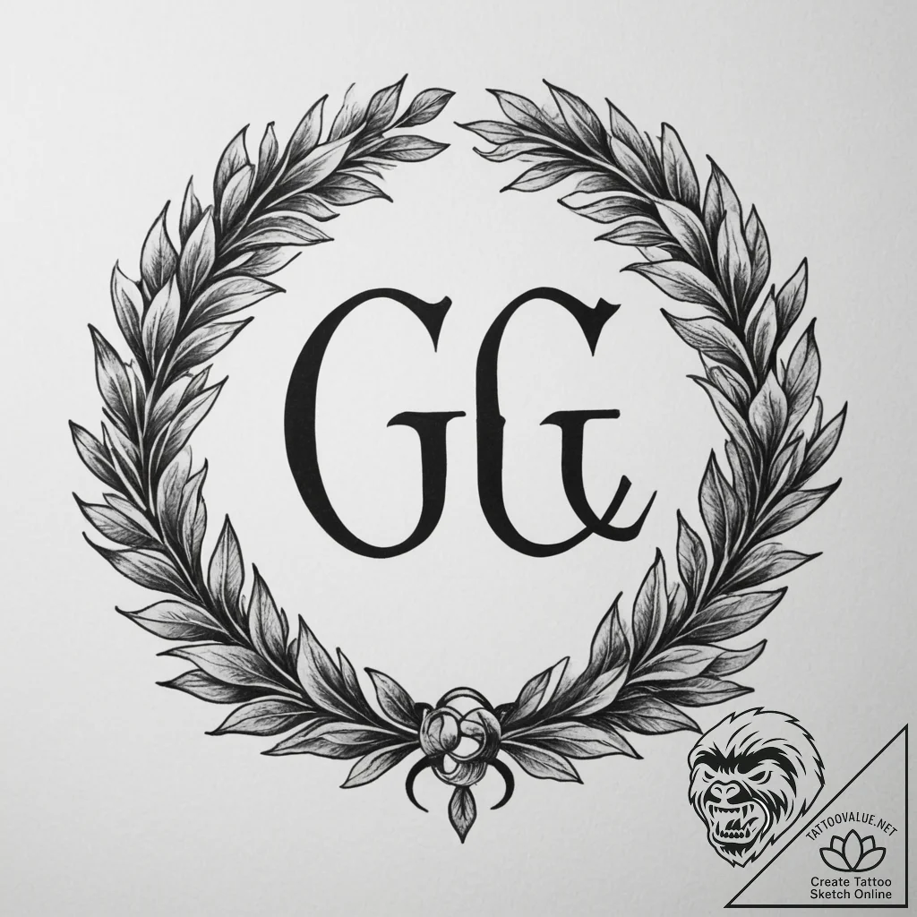 Tattoo design a stylized "gg wp" good game we... - tattoo sketch (№1755151418_0, 14.08.2025 06:03) — tattoovalue.net