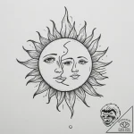 Tattoo design a hand-drawn sun and moon on op… – tattoo sketch (№1755153397_0, 14.08.2025 06:36) — tattoovalue.net