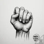 Tattoo sketch a clenched fist made of stylize… – tattoo sketch (№1755154189_0, 14.08.2025 06:49) — tattoovalue.net
