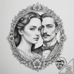 A daguerreotype-style portrait of a stern-loo… – tattoo sketch (№1755154385_0, 14.08.2025 06:53) — tattoovalue.net