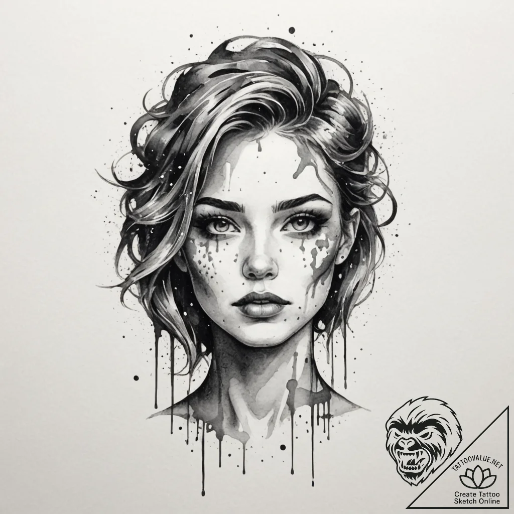 Tattoo design a glitching character sprite ab... - tattoo sketch (№1755154781_0, 14.08.2025 06:59) — tattoovalue.net