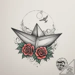 Tattoo sketch a tiny, whimsical paper boat or… – tattoo sketch (№1755155178_0, 14.08.2025 07:06) — tattoovalue.net