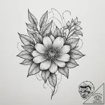 Tattoo sketch a floral design with hidden ini… – tattoo sketch (№1755155374_0, 14.08.2025 07:09) — tattoovalue.net