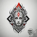 Icon, artistic tattoo sketch, on a clean whit… – tattoo sketch (№1755155572_0, 14.08.2025 07:12) — tattoovalue.net