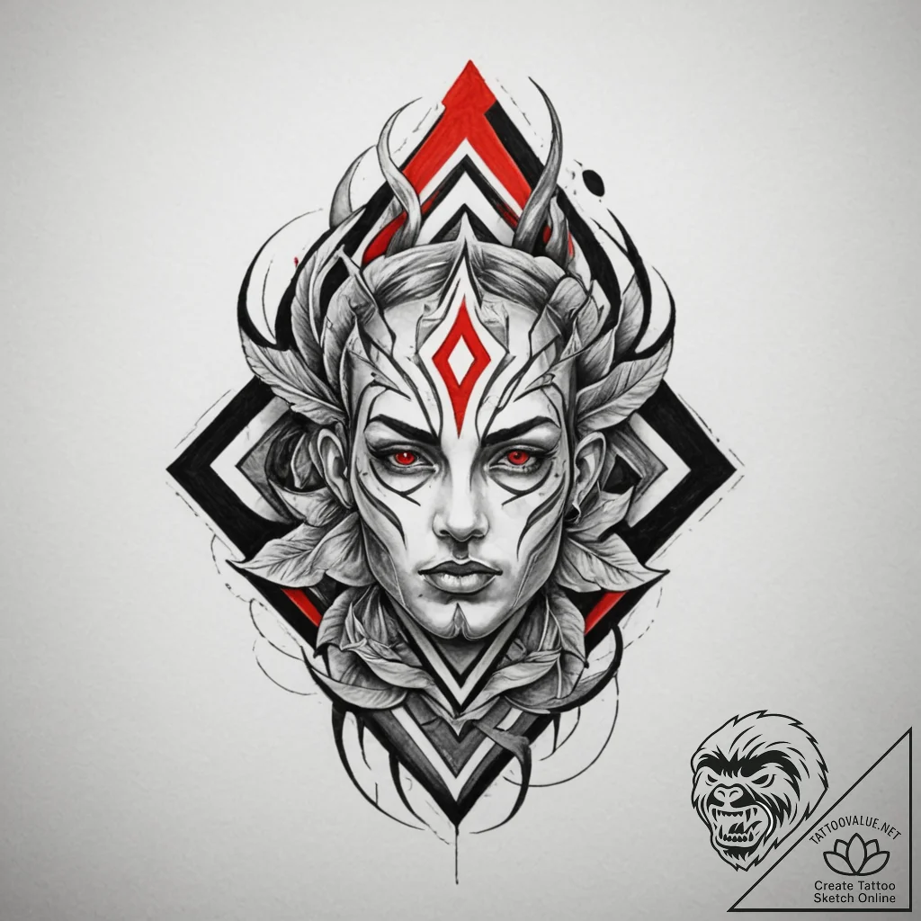 Icon, artistic tattoo sketch, on a clean whit... - tattoo sketch (№1755155572_0, 14.08.2025 07:12) — tattoovalue.net