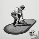 A shot of a road crew laying fresh asphalt. – tattoo sketch (№1755157350_0, 14.08.2025 07:42) — tattoovalue.net