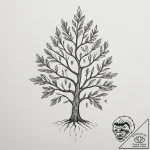 Tattoo sketch a tree with leaves that are fin… – tattoo sketch (№1755157547_0, 14.08.2025 07:45) — tattoovalue.net