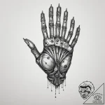 Tattoo design a robotic hand, strong and prec… – tattoo sketch (№1755157746_0, 14.08.2025 07:49) — tattoovalue.net