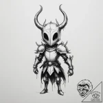 The knight from hollow knight – tattoo sketch (№1755157944_0, 14.08.2025 07:52) — tattoovalue.net