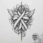 Tattoo design a subtle tribute ribbon integra… – tattoo sketch (№1755158340_0, 14.08.2025 07:59) — tattoovalue.net