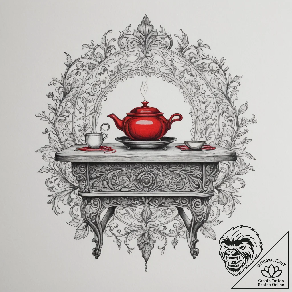 A warm and inviting farmhouse kitchen with a... - tattoo sketch (№1755158736_0, 14.08.2025 08:05) — tattoovalue.net