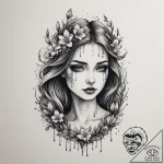 A dark watercolor tattoo of marzanna (morana)… – tattoo sketch (№1755159329_0, 14.08.2025 08:15) — tattoovalue.net