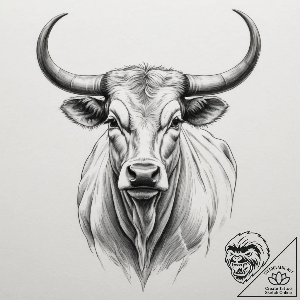 Tattoo design a taurus bull, with a specific... - tattoo sketch (№1755160519_0, 14.08.2025 08:35) — tattoovalue.net
