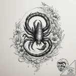 Tattoo design a scorpio scorpion, part blackw… – tattoo sketch (№1755161309_0, 14.08.2025 08:48) — tattoovalue.net