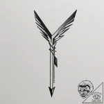 Tattoo design a stylized arrow pointing forwa… – tattoo sketch (№1755161507_0, 14.08.2025 08:51) — tattoovalue.net