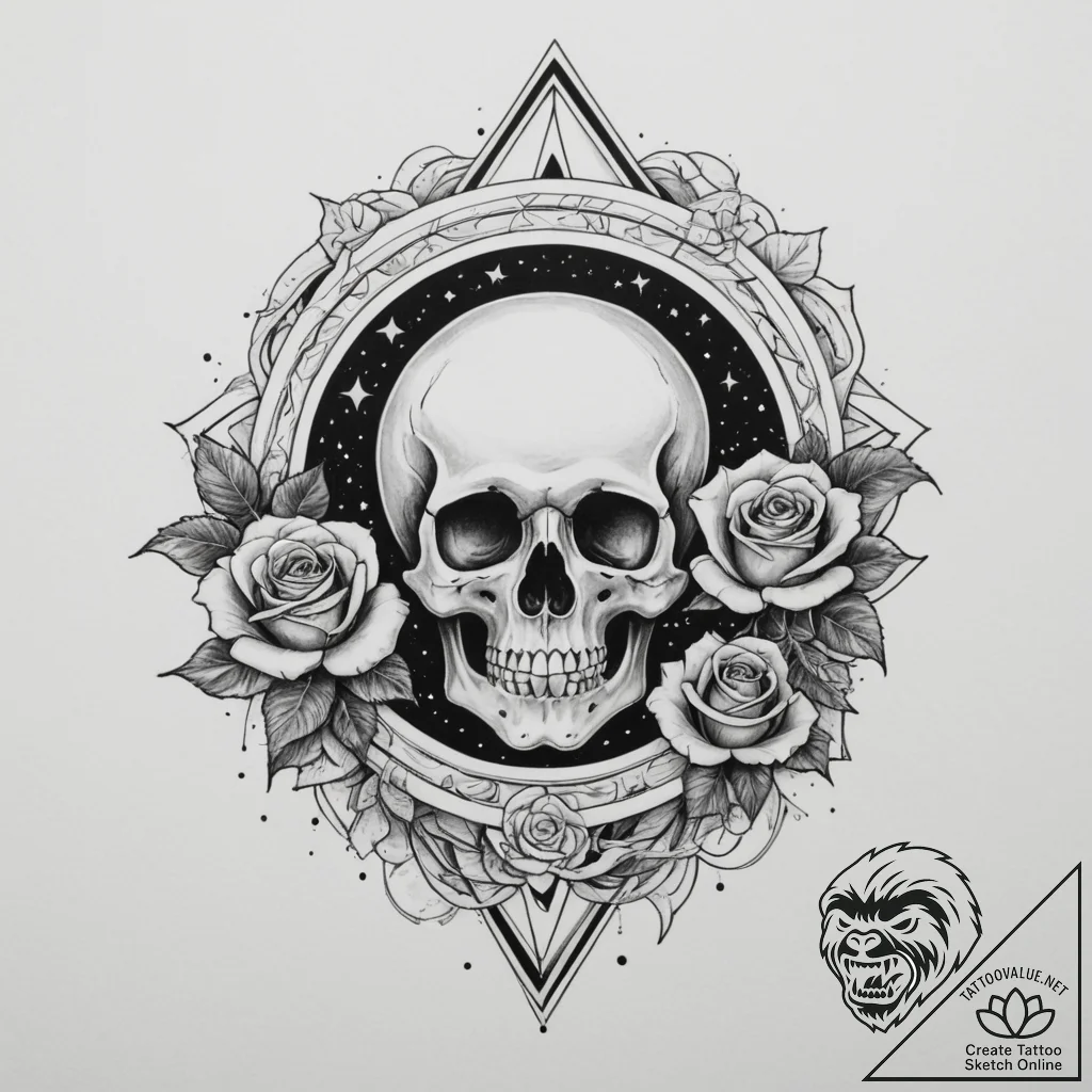 Tattoo design an abstract black hole from whi... - tattoo sketch (№1755161902_0, 14.08.2025 08:58) — tattoovalue.net
