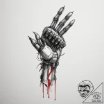 Johnny silverhand’s robotic arm from cyberpun… – tattoo sketch (№1755162299_0, 14.08.2025 09:04) — tattoovalue.net