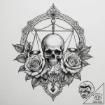 Tattoo sketch libra’s scales depicted as a pe… – tattoo sketch (№1755163284_0, 14.08.2025 09:21) — tattoovalue.net