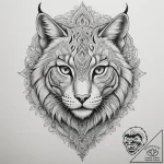 Lynx, tattoo line art, ornamental tattoo, dec… – tattoo sketch (№1755165654_0, 14.08.2025 10:00) — tattoovalue.net