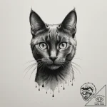 Black cat, artistic tattoo sketch, soft whip… – tattoo sketch (№1755166049_0, 14.08.2025 10:07) — tattoovalue.net