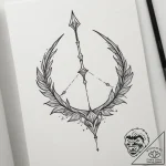 Tattoo design a stylized elven bow with an ar… – tattoo sketch (№1755168424_0, 14.08.2025 10:47) — tattoovalue.net