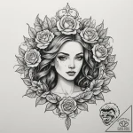Tattoo design a virgo symbol emerging from fe… – tattoo sketch (№1755169214_0, 14.08.2025 11:00) — tattoovalue.net