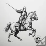 Knight jousting – tattoo sketch (№1755169412_0, 14.08.2025 11:03) — tattoovalue.net