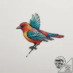 Tattoo design a small, clean outline of a bir… – tattoo sketch (№1755169806_0, 14.08.2025 11:10) — tattoovalue.net