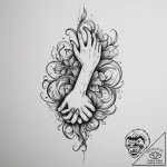 Tattoo design a silhouette of two hands holdi… – tattoo sketch (№1755171590_0, 14.08.2025 11:39) — tattoovalue.net