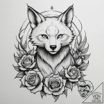 A kitsune with its nine tails, tattoo flash s… – tattoo sketch (№1755172391_0, 14.08.2025 11:53) — tattoovalue.net