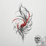Tattoo sketch a fluid line art piece embodyin… – tattoo sketch (№1755173200_0, 14.08.2025 12:06) — tattoovalue.net