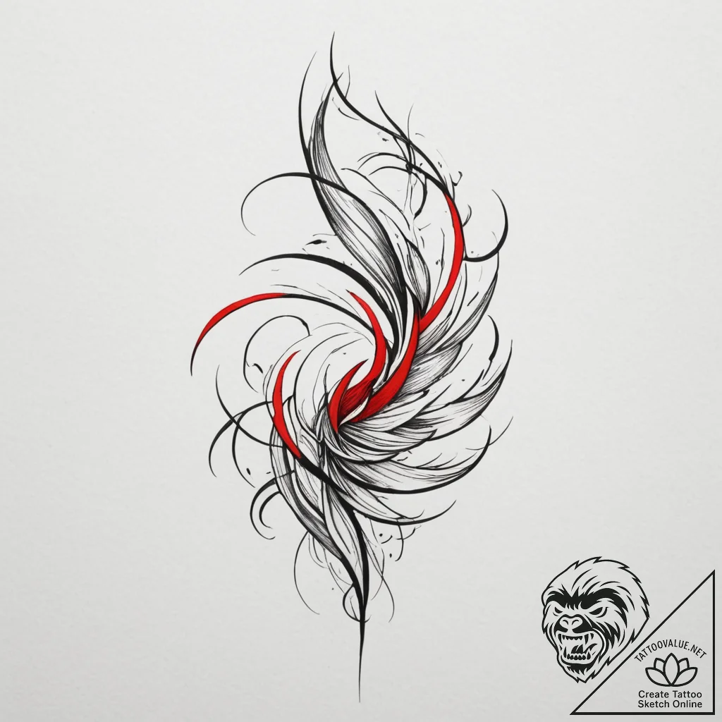 Tattoo sketch a fluid line art piece embodyin... - tattoo sketch (№1755173200_0, 14.08.2025 12:06) — tattoovalue.net