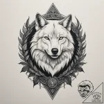 Tattoo design: a wolf or crow (associated wit… – tattoo sketch (№1755173800_0, 14.08.2025 12:16) — tattoovalue.net