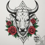 Tattoo design a taurus bull formed by a serie… – tattoo sketch (№1755174197_0, 14.08.2025 12:23) — tattoovalue.net