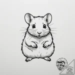 Hamster, tattoo line art, bold outlines, thic… – tattoo sketch (№1755174798_0, 14.08.2025 12:33) — tattoovalue.net