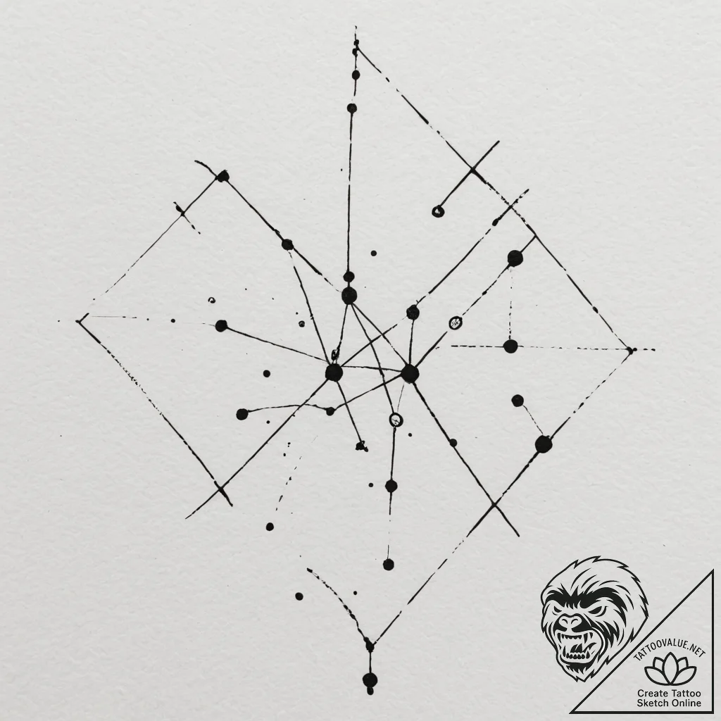 Tattoo sketch a constellation that spans acro... - tattoo sketch (№1755176593_0, 14.08.2025 13:03) — tattoovalue.net