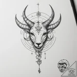 Tattoo sketch a zodiac symbol with a tiny, gl… – tattoo sketch (№1755176994_0, 14.08.2025 13:09) — tattoovalue.net