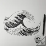 Tattoo design a powerful wave cresting, embod… – tattoo sketch (№1755177191_0, 14.08.2025 13:13) — tattoovalue.net