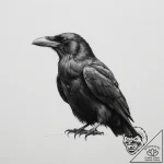 Black raven – tattoo sketch (№1755178386_0, 14.08.2025 13:33) — tattoovalue.net