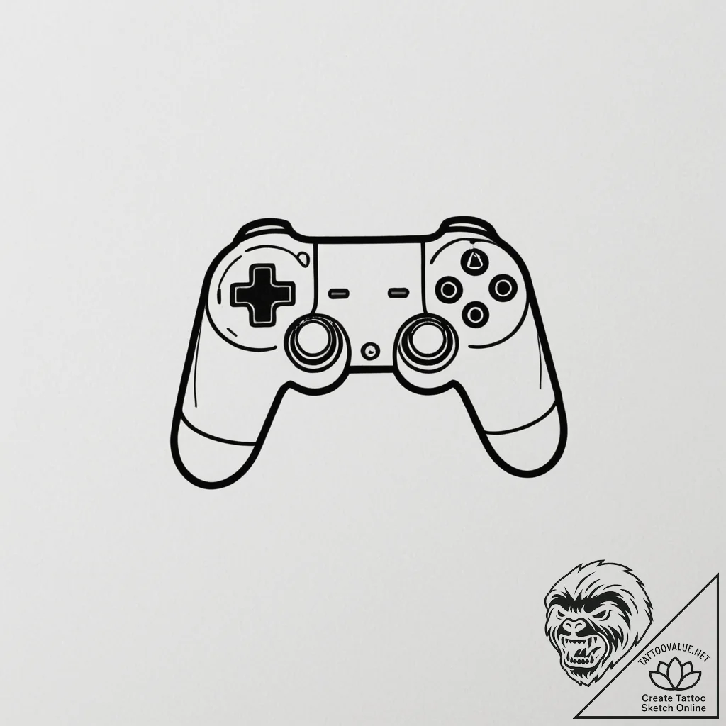 Tattoo sketch a retro gaming character's silh... - tattoo sketch (№1755178784_0, 14.08.2025 13:39) — tattoovalue.net