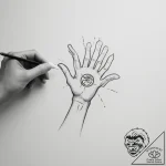 Tattoo sketch a sketch of a hand holding a gl… – tattoo sketch (№1755178983_0, 14.08.2025 13:43) — tattoovalue.net